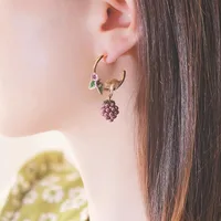 Foydjew Elegant Enamel Color Chipmunk Raspberry Earrings For Women Retro Fashion Drop Earring Cocktail Party Dress Accessories - Image 5