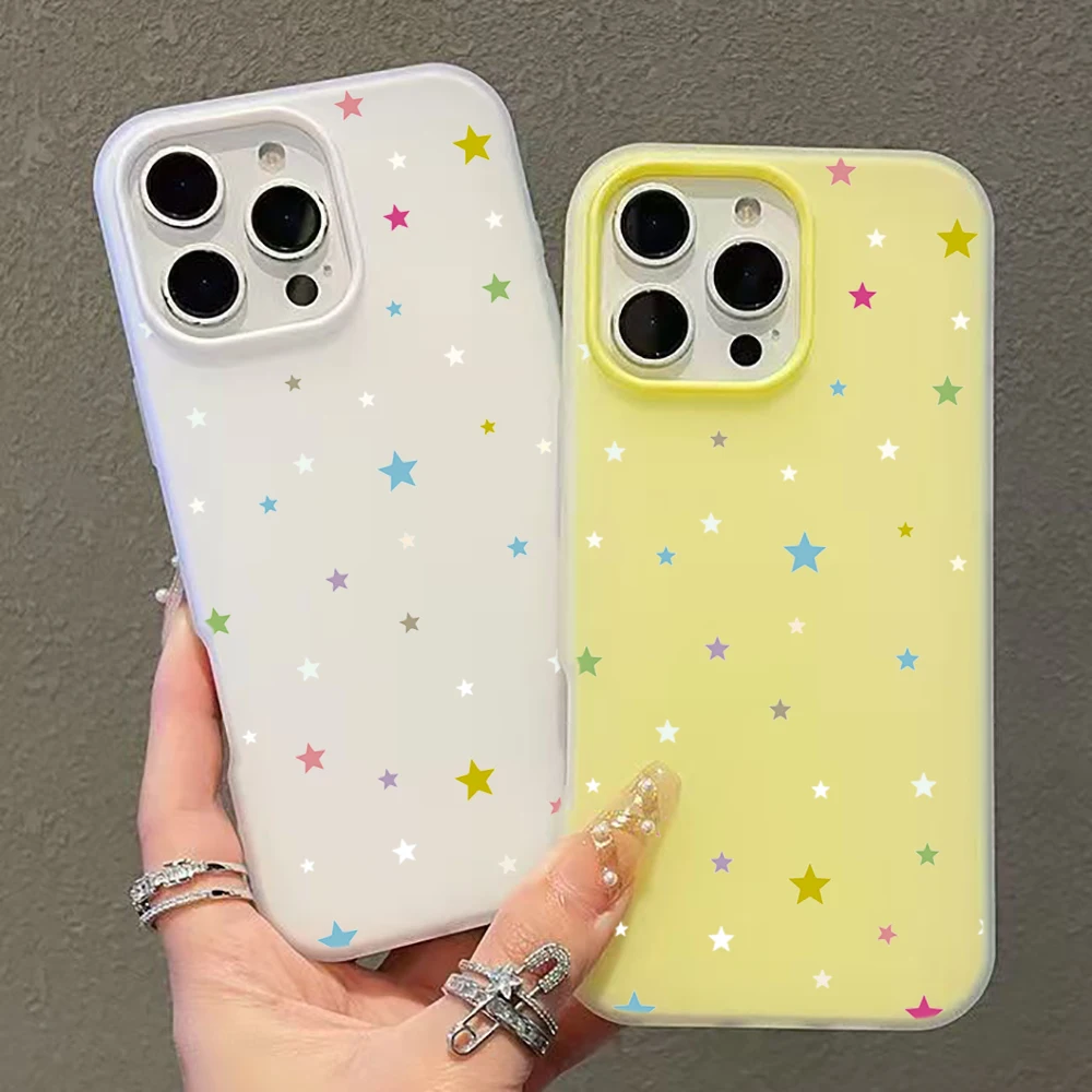 Luxury Candy Color Cute Star Phone Case Cover