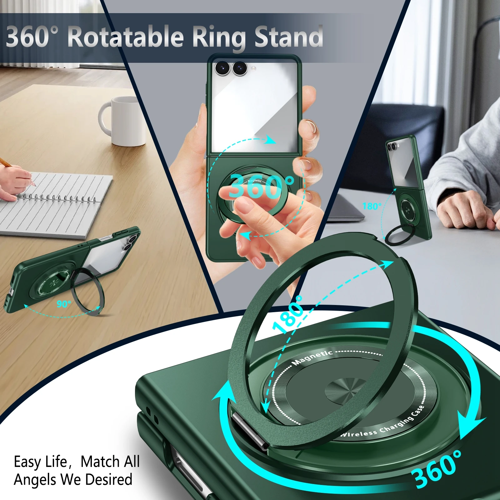 360 Rotating Magnetic Ring Holder Shockproof Phone Case