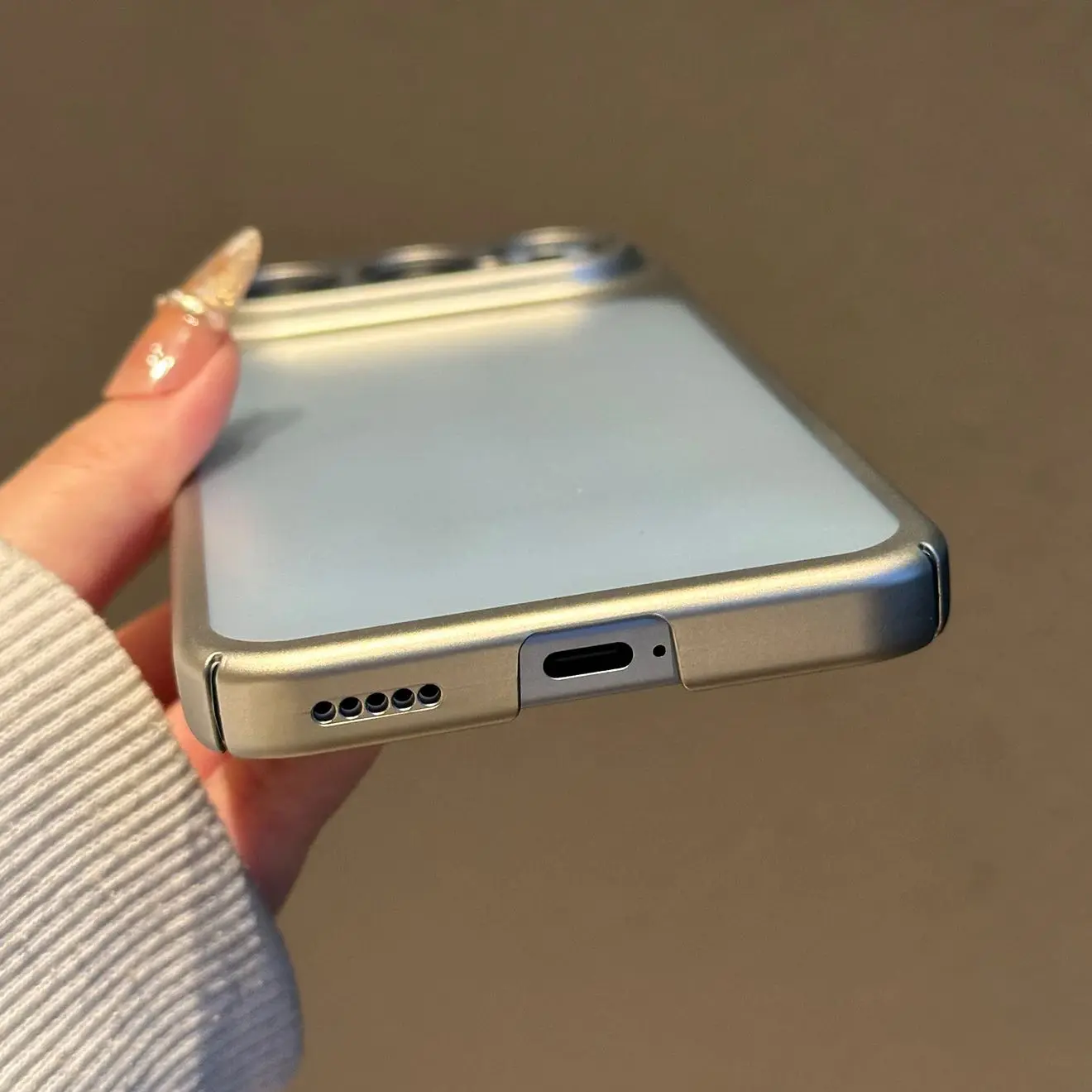 Luxury Matte Ultra Thin Hard Case with Plating Camera Film Protection - Frosted Shockproof Cover