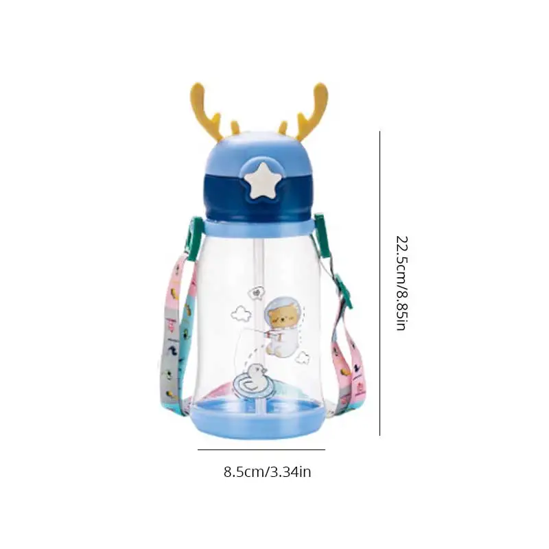 1pc 600ml Kids Water Sippy Cup Antler Creative Cartoon Baby Cups with Straws Leakproof for Outdoor Childrens Cup sports water bottle sports bottle water bottle plastic water bottle stainless steel water bottle tea water bottle plastic cup