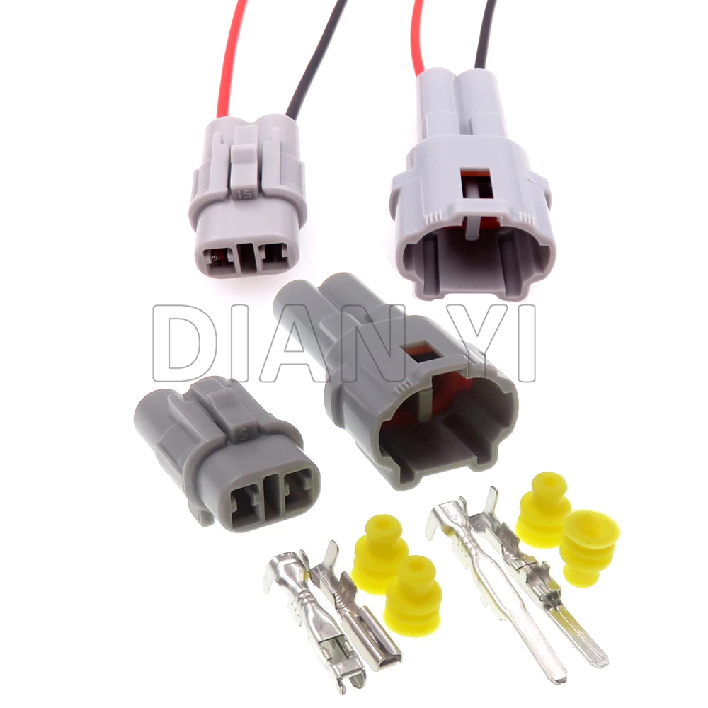 

1 Set 2 Way Starter Automobile Female Socket Male Plug Auto Eletric Cable Adapter 6180-2321 6187-2311 Grey Car Wire Connector
