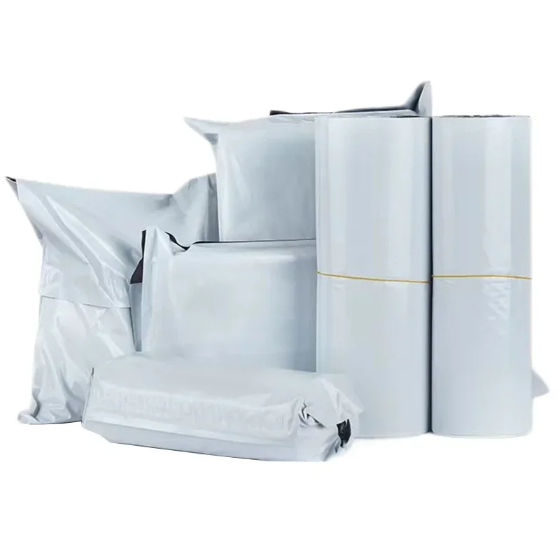 Courier Bag Mailing Bags Express Bag 100Pcs Shipping Envelope Bags Plastic Express Envelope Storage Bags Grey White Color Mailing Self Adhesive Seal Courier Bag
