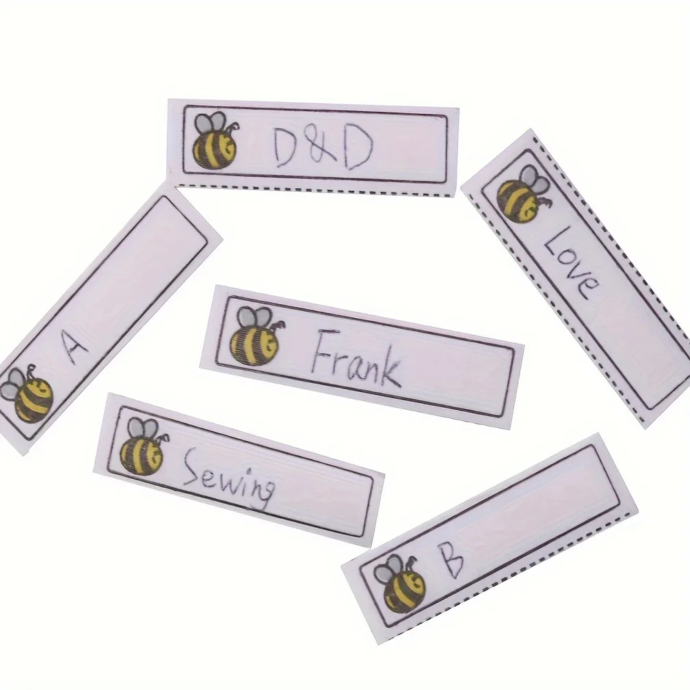 White Washable Iron on Name Labels Garment Fabric Clothing Labels Tags Marker Set for School Sewing Accessories 100/200pcs clothing labels