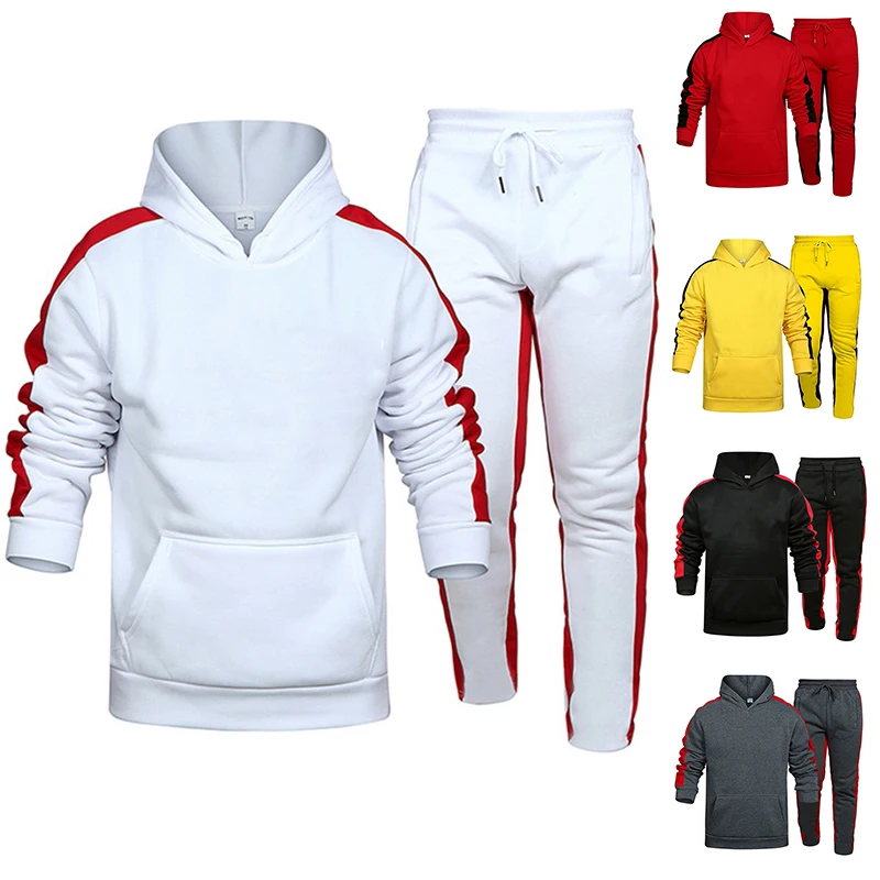 New Fashion Men's Casual Suit Spring Autumn Men Hoodies and Sports Pants Two Pieces Outfits Men's Sportswear Sets Plus Size