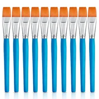 10pcs Premium Synthetic Nylon Flat Paint Brushes, 3/ 4 Inch - Ideal for Watercolor, Acrylics, Oil Painting, Fine Crafts & Body 1