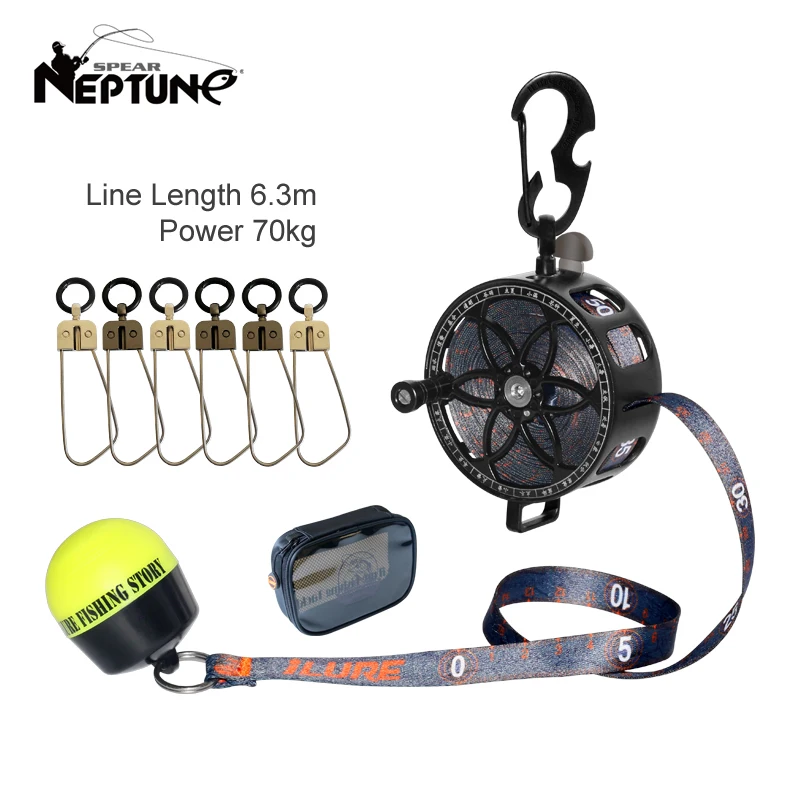 

New Fishing Lock Buckle Metal Live Fish Grip Equipment with Fishing Ruler 6 Snaps Stringer Floats Fishing Reel Sea Accessories