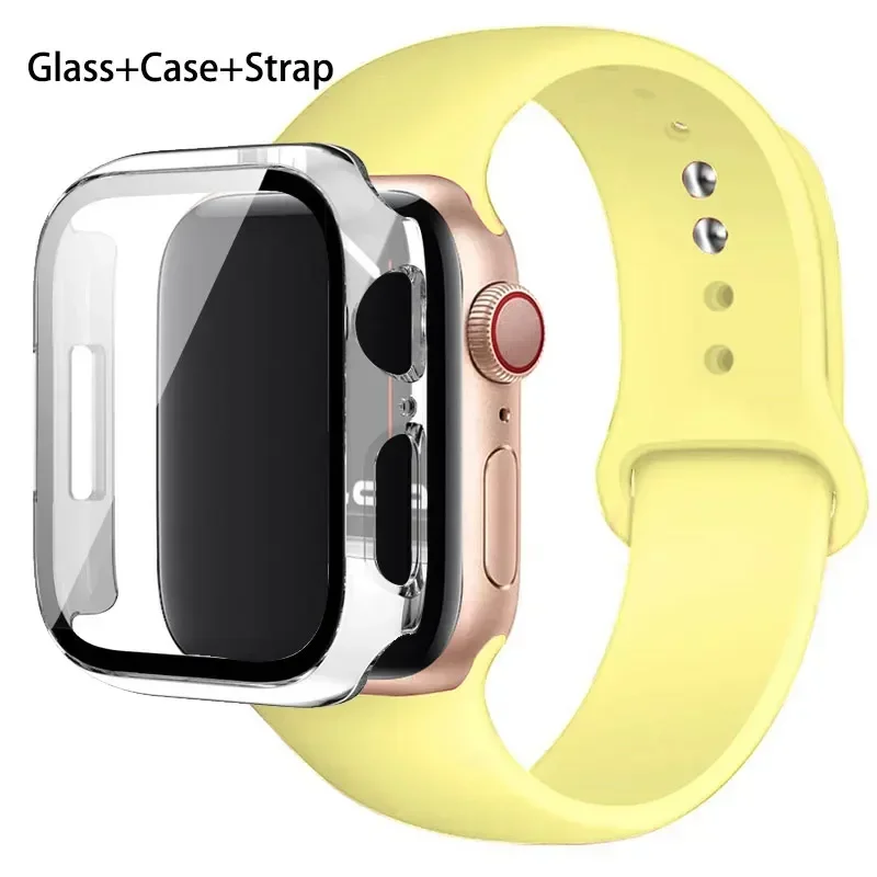 Premium Silicone Sport Band with Glass and Protective Case