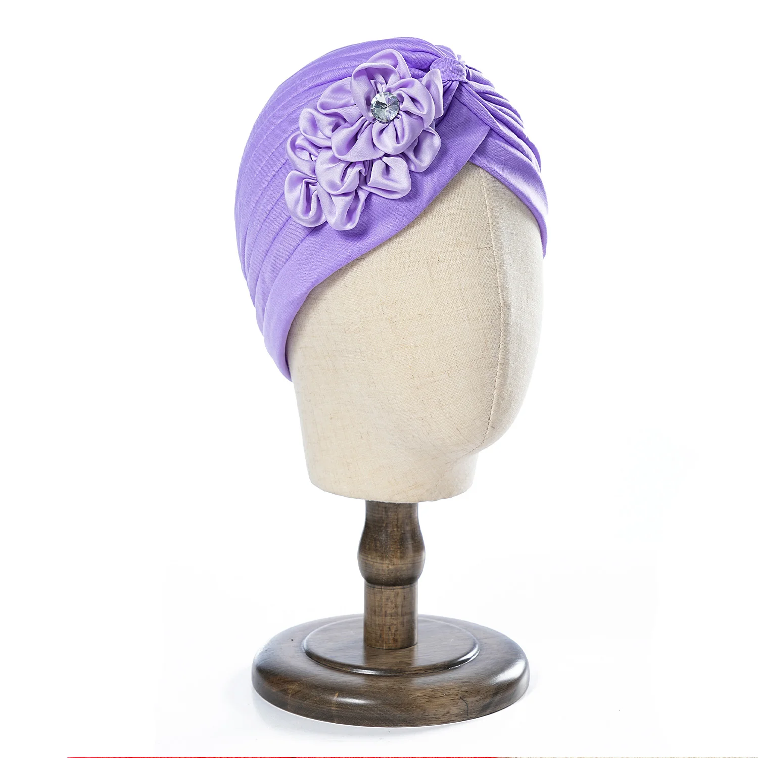 Neue Frauen elegante Strass Blume Turban Mode Haar tragen Kopf wickel Damen Krebs Hüte Indien Mütze Bandana muslimische indische Hüte – Detail 7