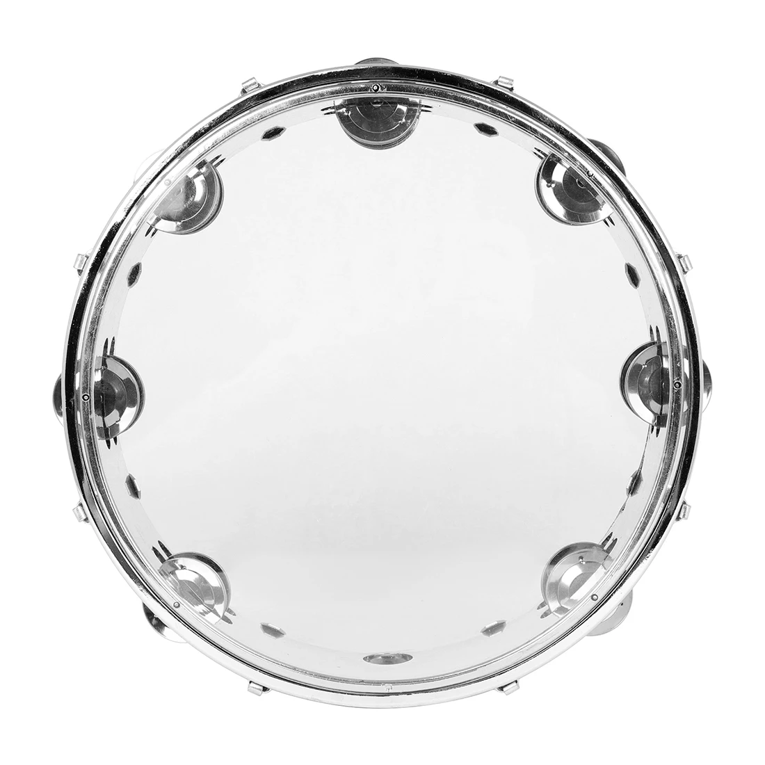 10 Inch Transparent Tambourine Double Row Jingles Bell Self-Tuning Tone Hand Drum Orff Percussion Instrument Kids Music Gift