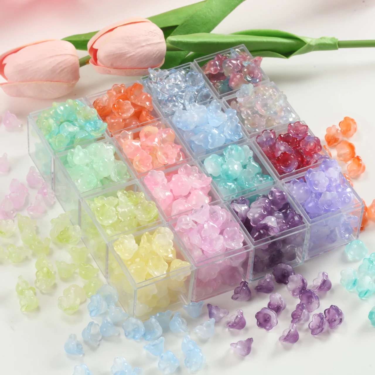 Colorful Flower Glass Beads 3