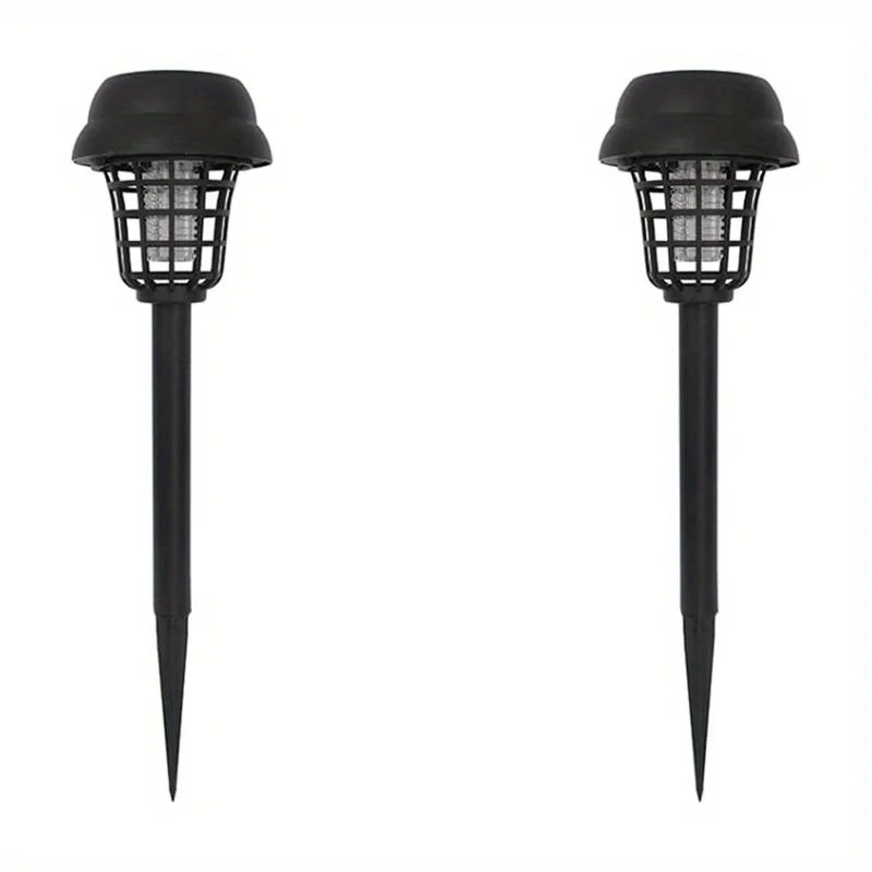 Solar Mosquito Killer Lamp Garden Fly Trap Lamp Yard Mosquito Trap Electric Shock Insect Killing Repellent Lamp 2pcs