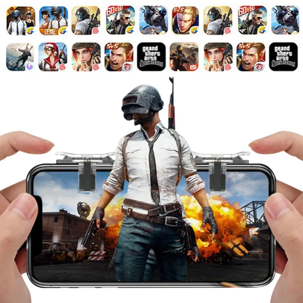 1~10PCS Gaming Trigger for Mobile Phone PUBG L1R1 Shooter Controller Game Fire Button Aim Key for PUBG Knives Out Rules of