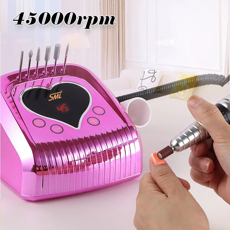45000RPM-New-in-Electric-Nail-Drill-Machine-For-Manicure-Nail-File-Nail ...