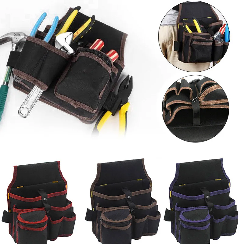 

Tool Storage Bag Multifunctional Pouch Belt Hardware Electrician Toolkit Drill Waist Wrench Screwdriver Tool Bags Organizer
