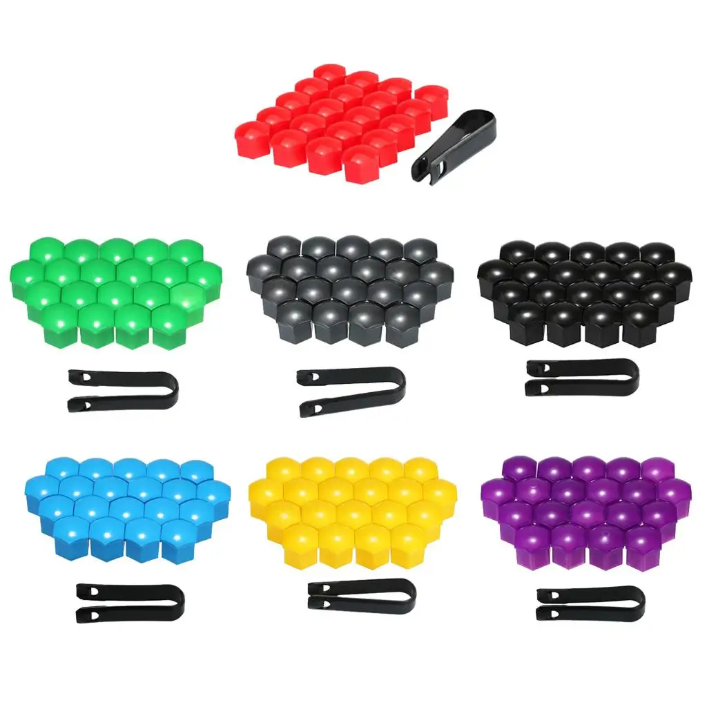 2x 20 Pcs Wheel Nut Universal Tire Nut Covers with Removal Tool (19mm)