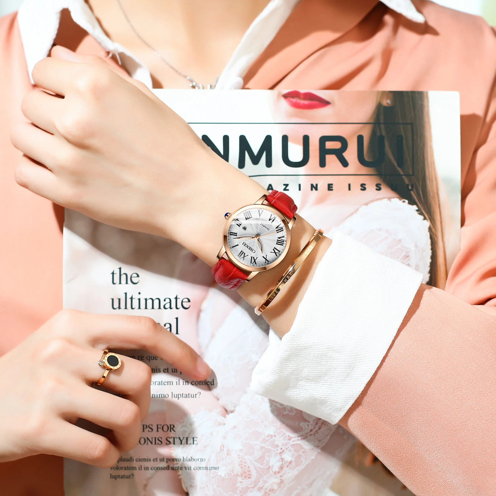 CHENXI New Women Watch Top Luxury Brand Waterproof Ladies Watches Fashion Dress Leather Quartz Wristwatches Relogio Feminino 4