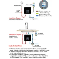 7500W électrique instantané chauffe-eau sans réservoir télécommande salle de bain Thermostat instantané chauffage douche panneau tactile 5