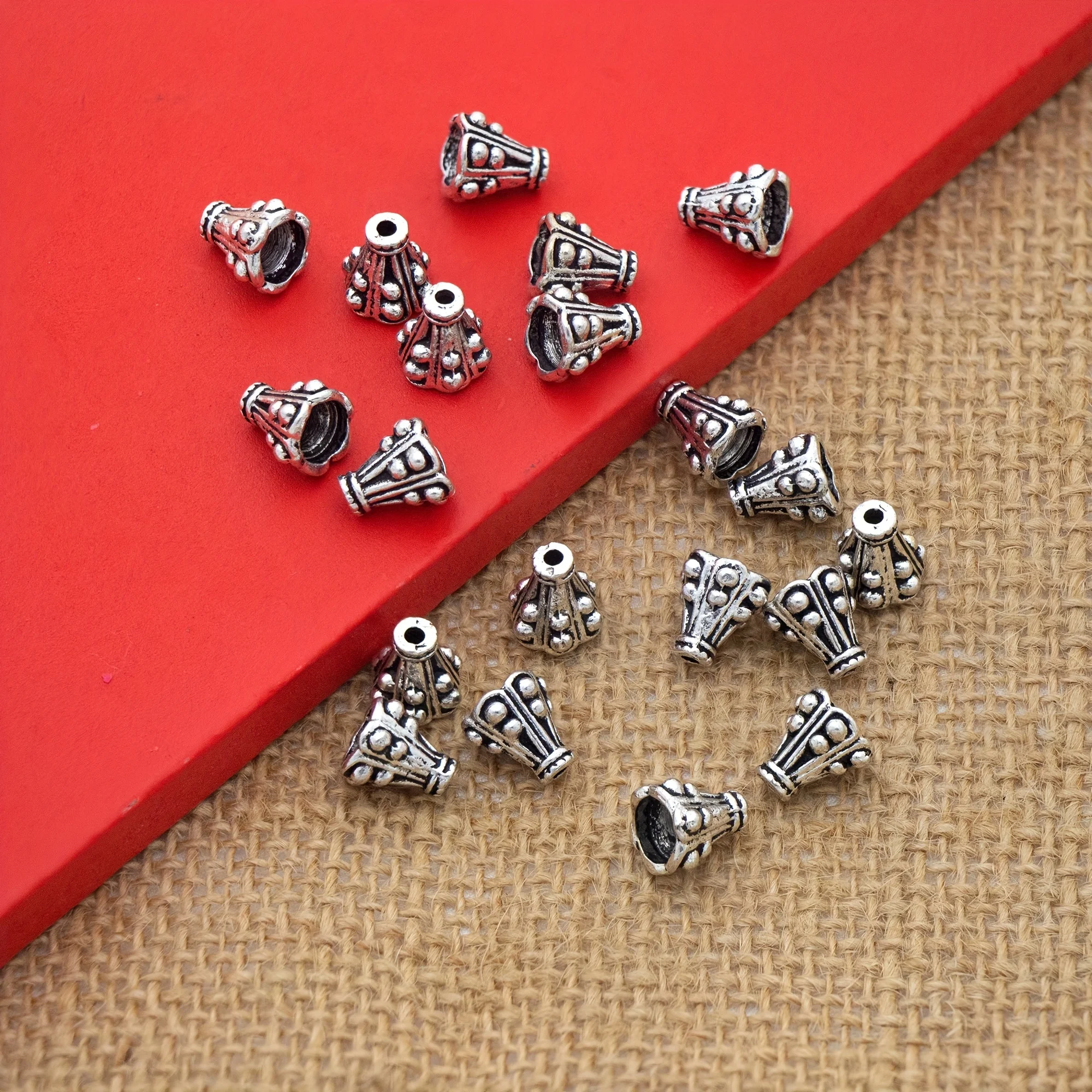 20 stücke Kegel Perlen Kappen y2k 9x9,5mm antike Silber Punkte Kegel Perle End kappen Quaste Schmuck Handwerk liefert DIY Herstellung Handwerk l1084