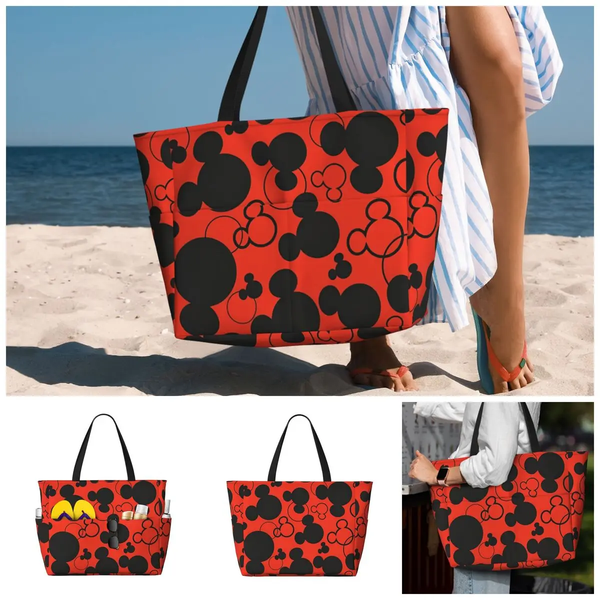 Stylish Disney Mickey Mouse Minnie Women Tote Bag for Weekend Large Beach Bags for Gym 3