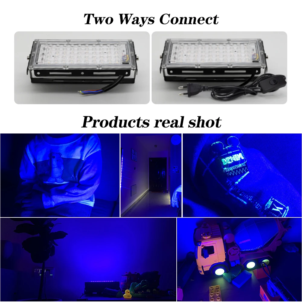 50W 100W UV LED Flood Light AC220V 230V Indoor Outdoor Floodlight 395nm 400nm Ultraviolet Fluorescent Stage Lamp Party Spotlight led stage lamp,led stage light