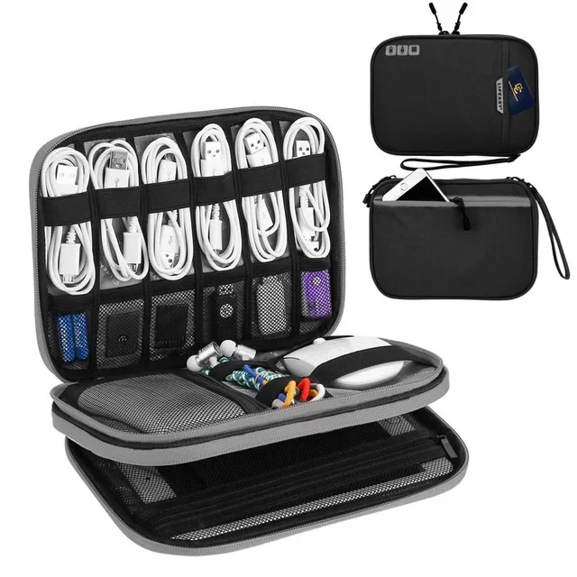 Travel Cable Storage Multi-Function Digital Gadget Organizer – Double Layer Pouch for Electronics and Accessories