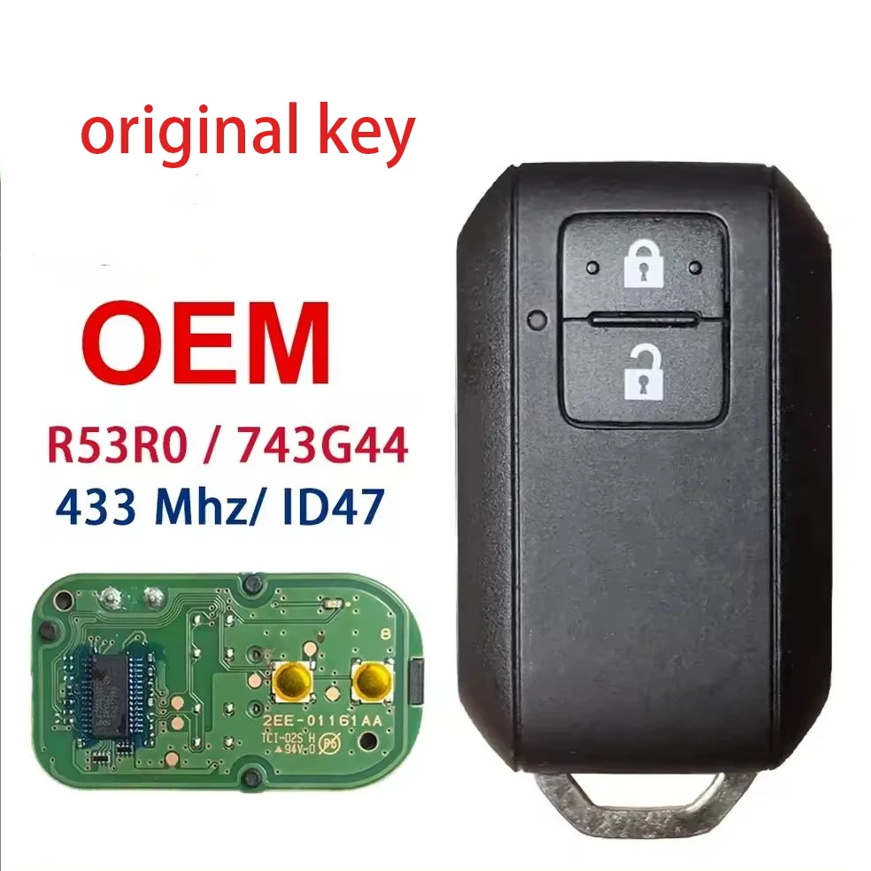 OEM R53R0 433Mhz Smart Remote Car Key 2 Buttons ID47 HITAG3 PRO Chip for Suzuki Ertiga Jimny SX4 Vitara Swift Splash Wagon R