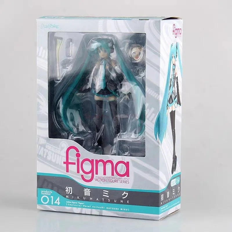 Zhongkaihua Miku Figure Mignonne Anime Filles Figures Miku Position Assise Statuette en PVC Bouchon de Nouilles Figure gâteau Topper Ornements de Collection de Bureau