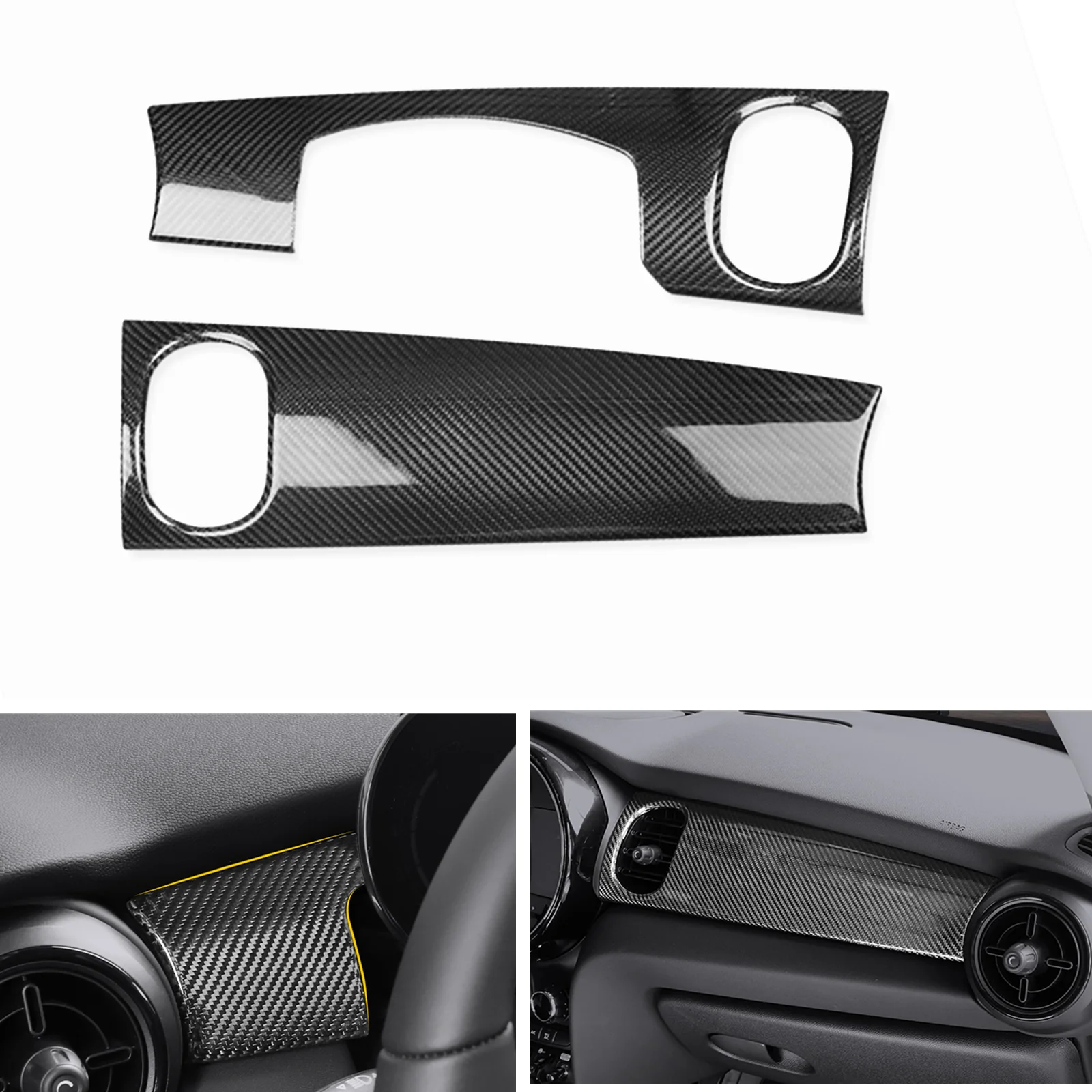 

Car Panel Trim Cover Front Console Dash Board Sticker Strip Carbon Fiber For MIni Cooper F55 F56 F57 2019-2022
