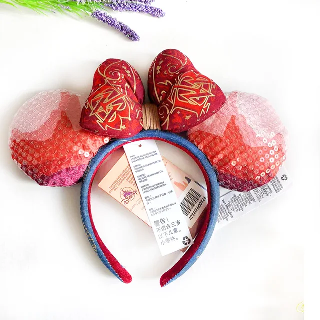 2022 Disney Mickey Ears Headband Firework Headband with Castle Peter Pan Cosplay Hairband Disneyland Letter Headband Gift Mickey Headband 14