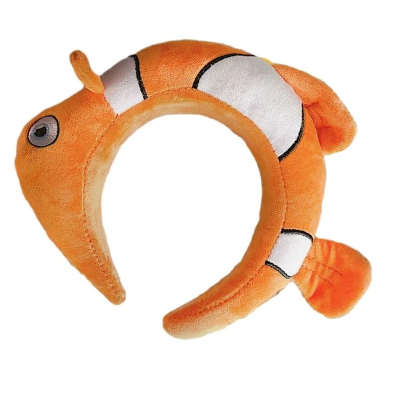 

Children Cartoon Headband Stuffed Clownfish Shape Hair Hoop Adult Plush Headpiece Hairband Party Cosplay Costume DropShipping