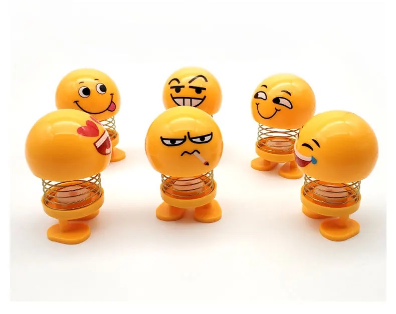 

Cute Cartoon Bobblehead Doll with Expressive Face Unique DIY Craft Toy for Kid Funny Wobble Head Robot Auto Dashboard Decoration