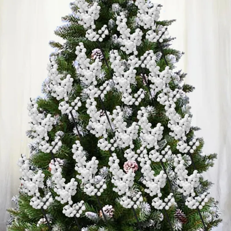 Description Picture 6 of item4/40PCS Artificial White Berries Stems Christmas Berry Branches Fake Fruit Flowers DIY Wedding Party New Year Home Decorations