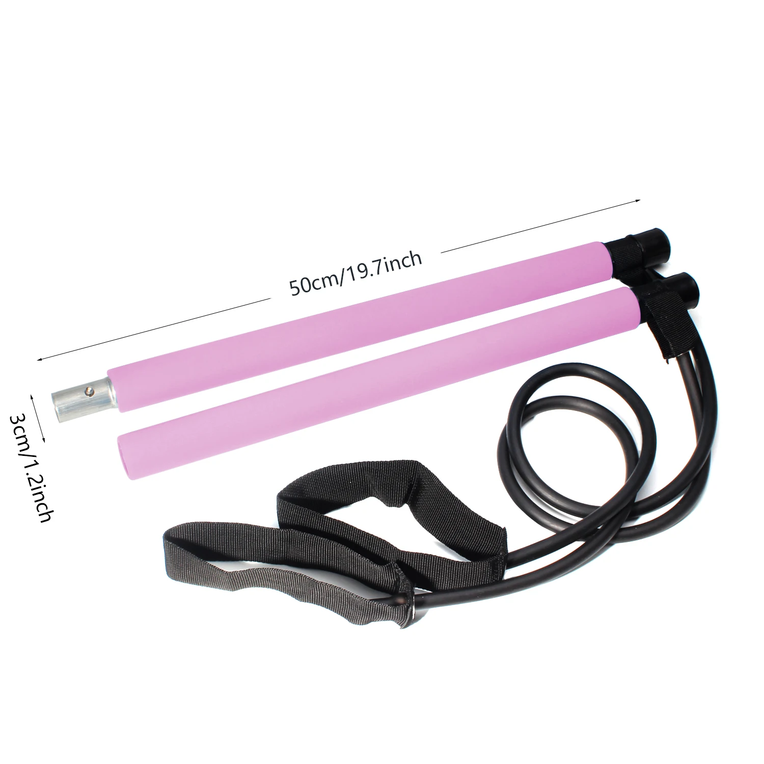 Purple Pilates Tension Band Fitness Exercise Body Shaping Pilates Tension Bar Multi Functional Rope