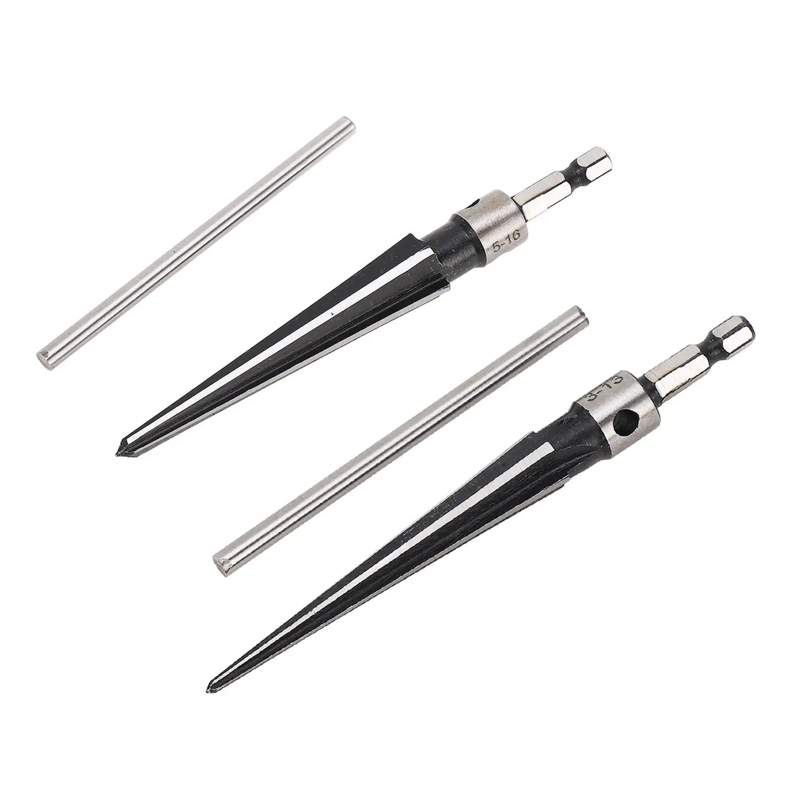 5-16mm 3-13mm Tapered 6 Flute Hole Reamer with Hex Shank & T-Handle for Woodworking - Precision Tool 5