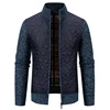 Men's Autumn and Winter Plus Stand-up Collar Zipper Knitted Cardigan Men's Colorful Jacket Trendy Fashion Warm Sweater Jacket 2