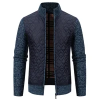 Men's Autumn and Winter Plus Stand-up Collar Zipper Knitted Cardigan Men's Colorful Jacket Trendy Fashion Warm Sweater Jacket 2