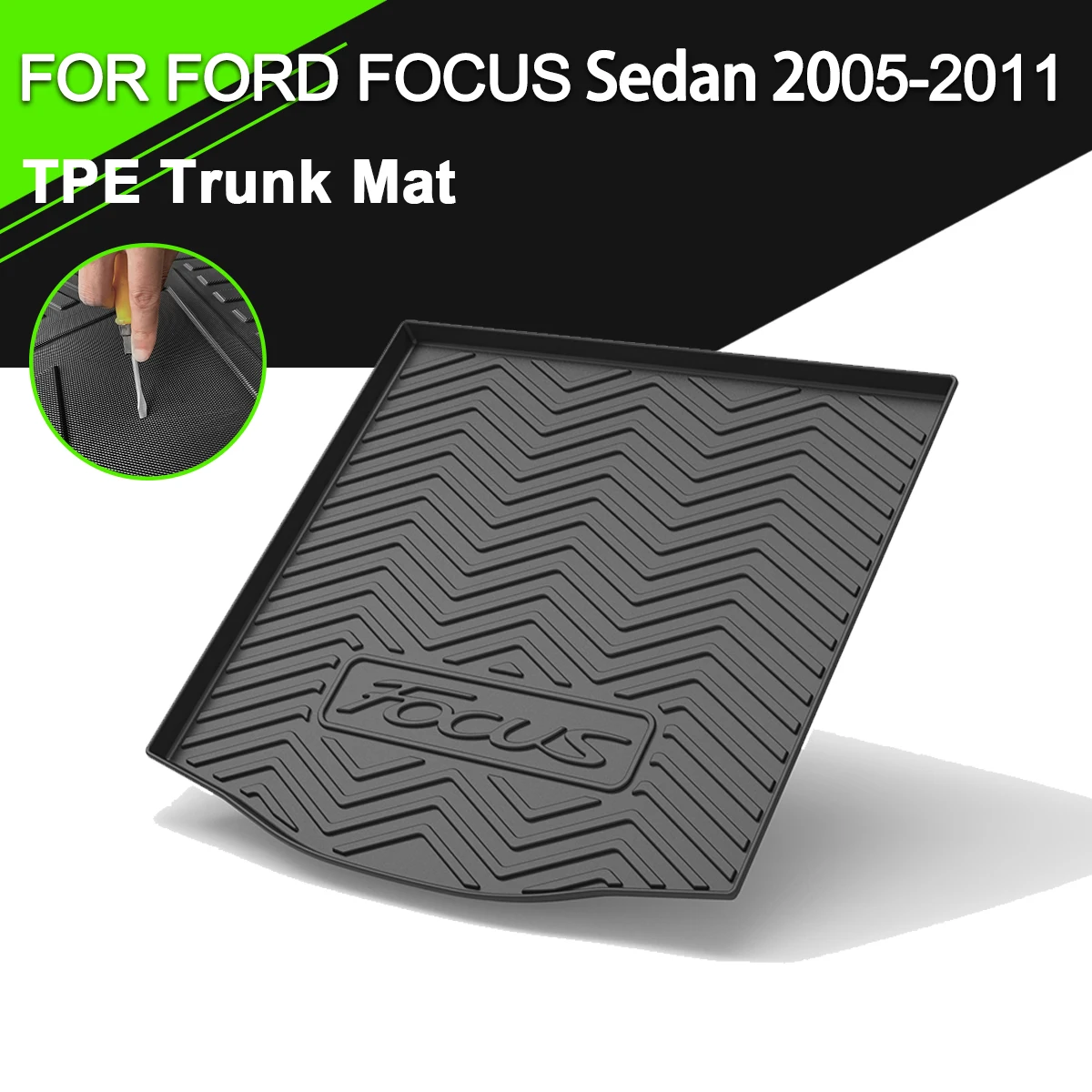 

Коврик для багажника из ТПЭ для FORDFOCUS Sedan 2005-2011, автомобильный водонепроницаемый нескользящий резиновый подкладка для груза, аксессуары