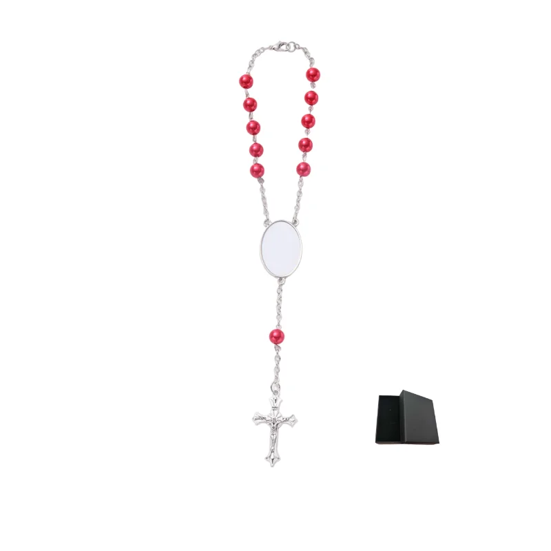 Customized Personal Image Car Pendant with ABS Beads - Unique Commemorative Gift