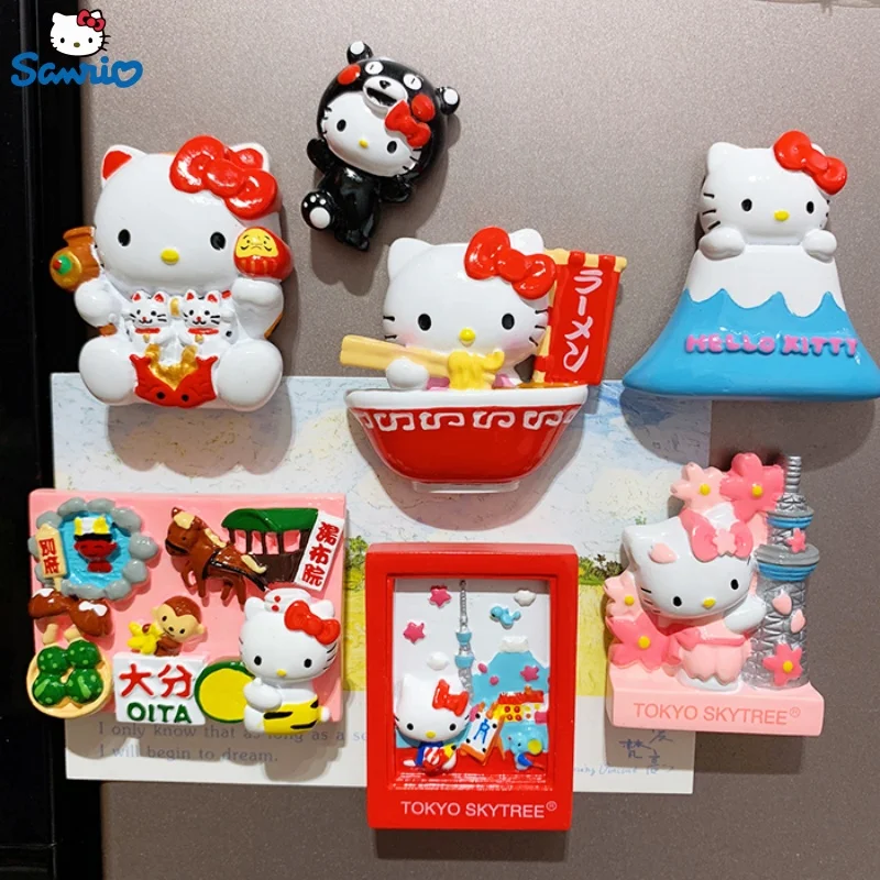 Originale Sanrio Cute Cartoon Kitty Cat Ramen Clear Sky Tower, Giappone Fuji Mountain Soup House Magnetic Frigorifero Sticker Gift