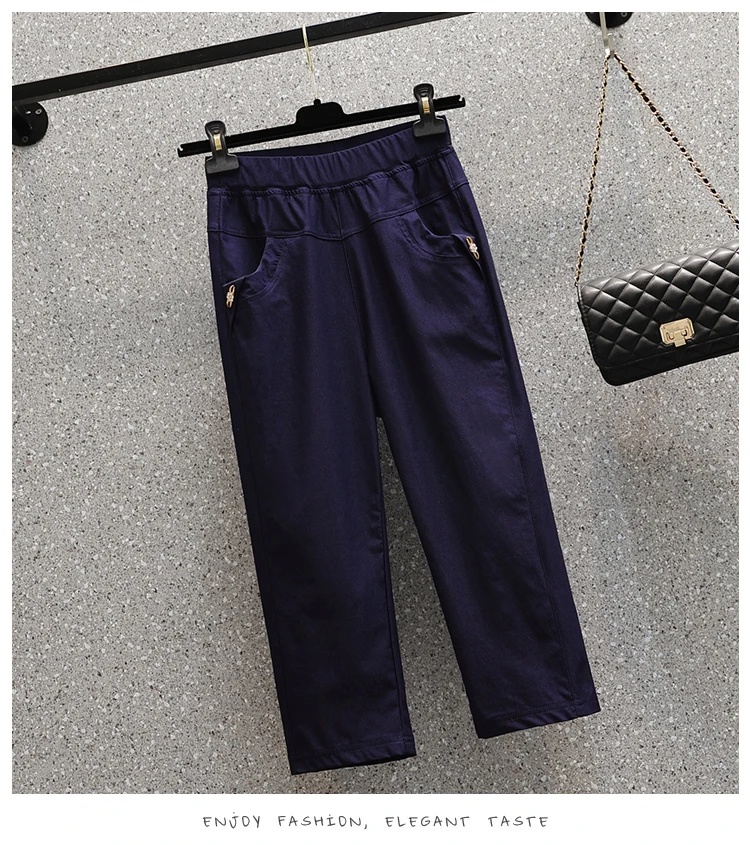 Monbeeph 2022 Super Stretch Pure Color Female Elastic Waist Pants Calf length Good Quality Women Skinny Capris Summer yoga pants