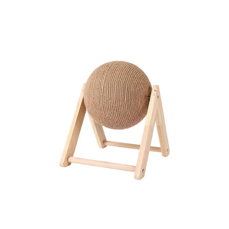 

Scratching Ball Cat Scratcher Toy Scratch And Rotate Ball Cat Scratcher Toy Interactive Pet Toy With Wooden Base Rotating Ball