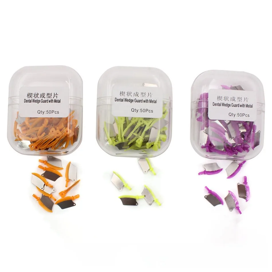 50Pcs Dental Prime Denti Coltello A Cuneo In Plastica Interprossimale Con Protezione Dental Steel Matrix Dental Lab Instrument Dentista