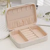 Boîte de rangement portable pour bijoux, organiseur de voyage, étui à bijoux en cuir, rangement pour boucles d'oreilles, colliers, bagues, présentoir à bijoux