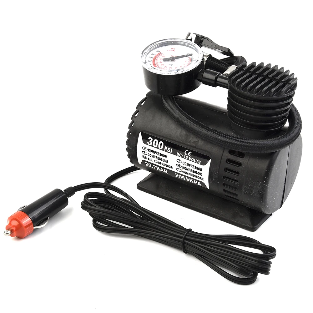 

12V Car Electric Air Pump 300psi Air Compressor Tire Mini Car Tire Inflator Auto Repair Accessories For Inflator High Quality