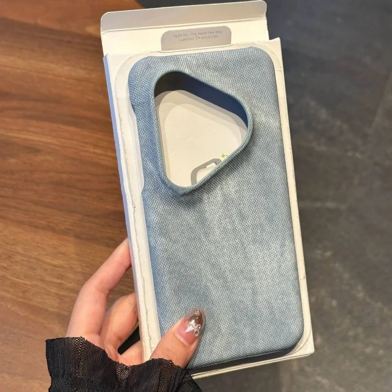 Luxury Matte Skin-Friendly Hard Denim Leather Case - Ultra-Thin Shockproof Cover