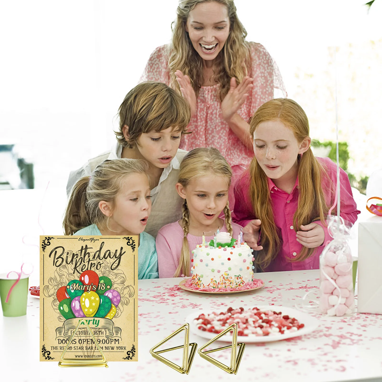 Place Card Holder 24 Pieces Table Number Stands for Photo Food Sign Memo Note Photo Frame Base Desktop Decoration