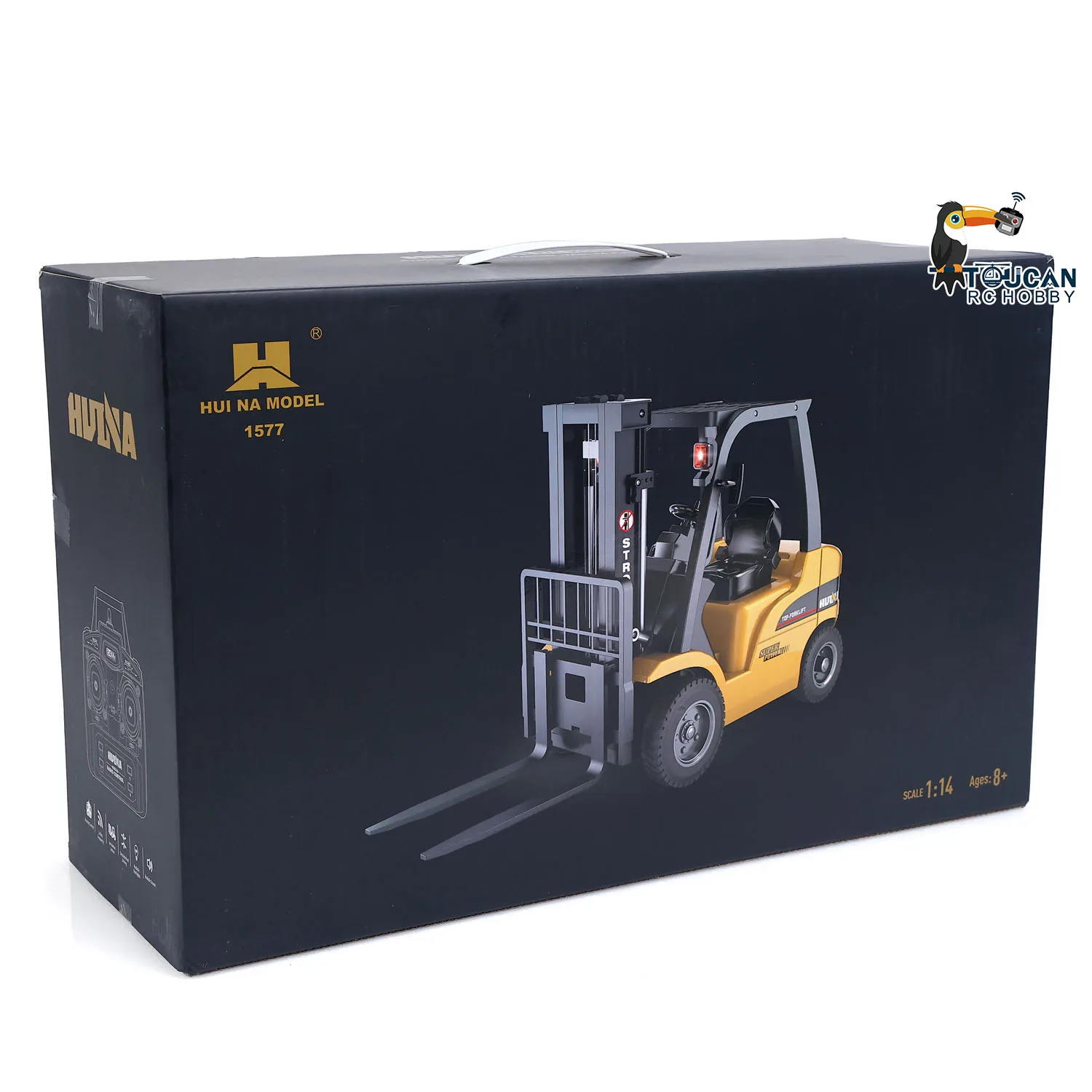 새로운 HUINA 1577 1/14 RC 포크리프트 14CH RTR 전동 리프팅 사운드 라이트 효과 2.4G 무선 조종 자동차 장난감 모델 선물