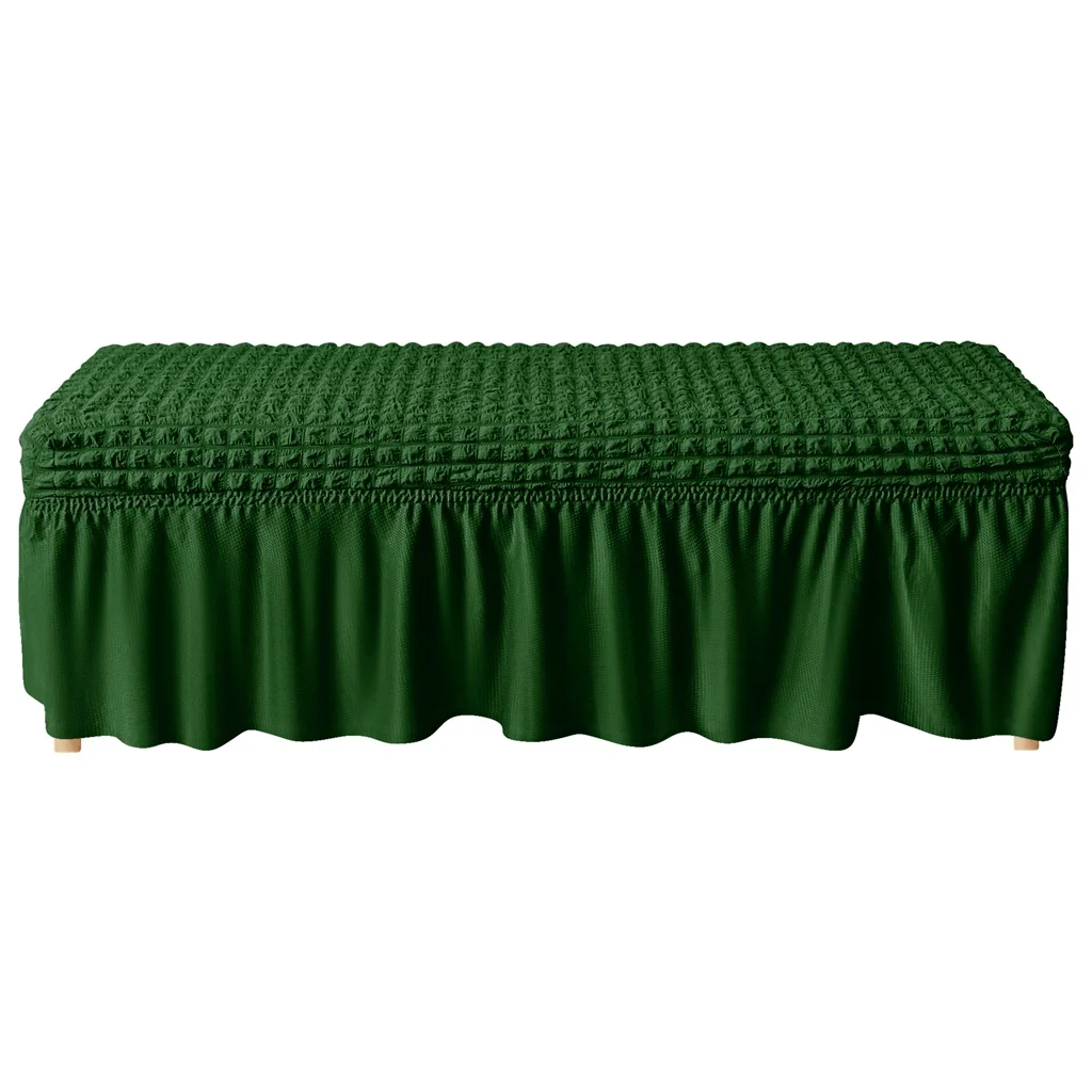 Seersucker Bench Seat Protector Cover - Removable & Washable for Living Room, Bedroom, or Kitchen Chairs