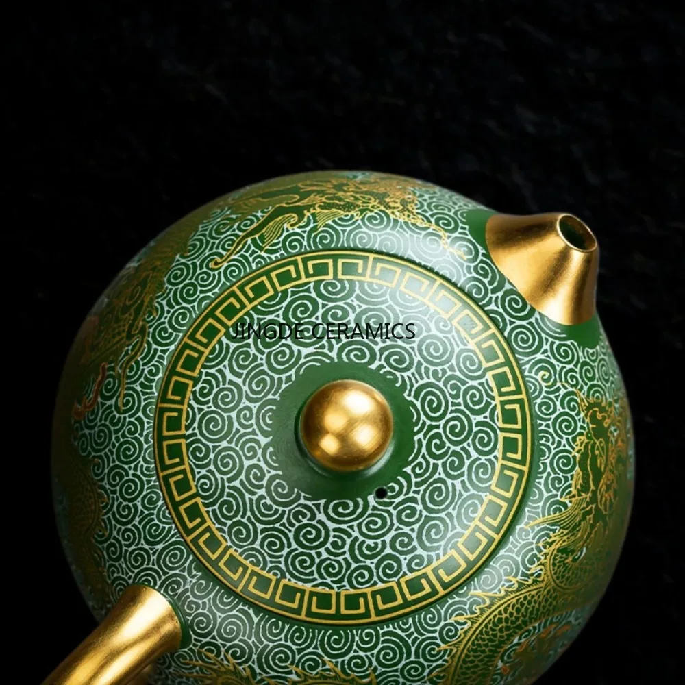 200ml Yixing Purple Clay Tea Pot High end gilded double dragon play beads Teapot Zisha Kettle Chinese Tea Accessories